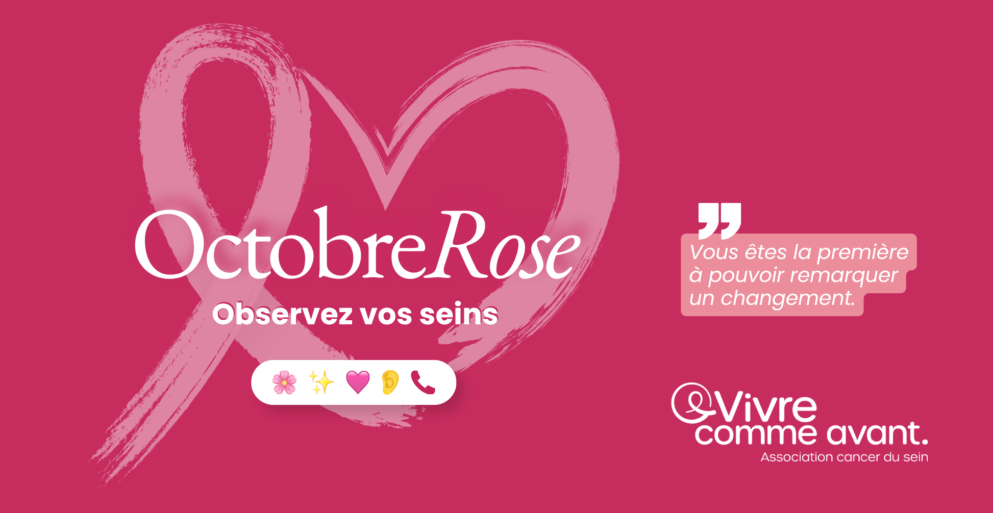 Association cancer du sein. Octobre Rose. Observez vos seins. Pair-aidance.